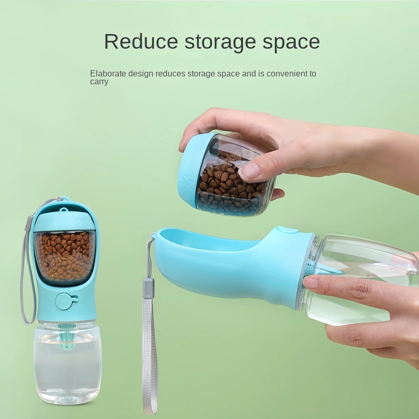 2-in-1 Portable Pet Water Bottle & Food Container